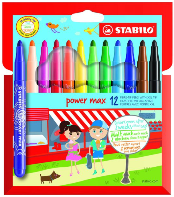 felt-tip pen STABILO power max - pack of 12 colors